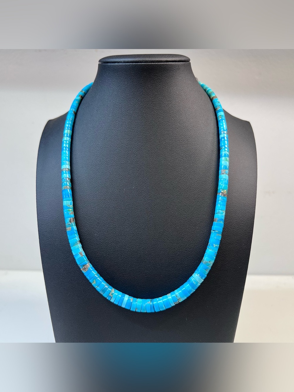 Native American Hand Rolled Turquoise Heishi Necklace